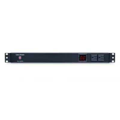 Cyber Power - PDU15M2F8R - 15A (Derated to 12A), 120 V, 50Hz/60Hz, NEMA 5-15P plug, 10 NEMA 5-15R, 1U Rackmount, 15 ft Cord, Limited Lifetime Warranty