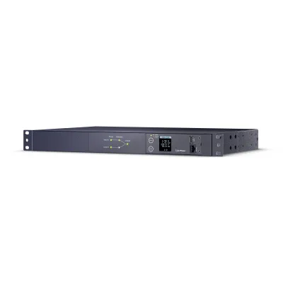 Cyber Power - PDU24006 - Metered ATS PDU, 20A (Derated to 16A), 200-240V, 2 x NEMA L6-20P Plug w/10 Ft Cords, 10 Outlets (8 x C13 + 2 x C19), 1U Rackmount, 3 Year Warranty