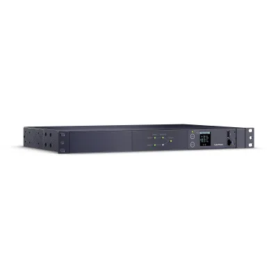 Cyber Power - PDU24006 - Metered ATS PDU, 20A (Derated to 16A), 200-240V, 2 x NEMA L6-20P Plug w/10 Ft Cords, 10 Outlets (8 x C13 + 2 x C19), 1U Rackmount, 3 Year Warranty