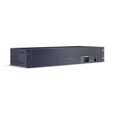 Cyber Power - PDU24007 - Metered ATS PDU, 30A (Derated to 24A), 200-240V, 2x L6-30P Plugs w/10 Ft Cords, 19 Outlets (16 x C13 + 2 x C19 + 1 x L6-30R), 2U Rackmount, 3 Year Warranty