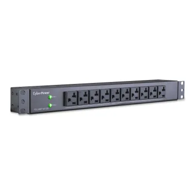 Cyber Power - PDU30BT10F10R - 30A (Derated to 24A), 120 V, 50Hz/60Hz, NEMA L5-30P plug, 20 NEMA 5-20R, 1U Rackmount, 12 ft cord