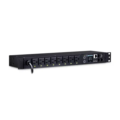 Cyber Power - PDU41001 - Switched PDU 15A 120V NEMA 5-15P input 8 NEMA 5-15R output 12ft cord 1U