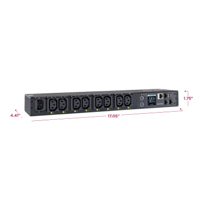 Cyber Power - PDU41004 - Switched Pdu, 15a (Derated To 12a), 100-240v, 50/60 Hz, 8 X Iec-320 C13 Outlets, Iec-320 C14 Plug, 10 Ft Cord, 1u Rackmount, Snmp, 3yr Warranty