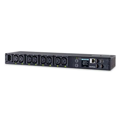 Cyber Power - PDU41004 - Switched Pdu, 15a (Derated To 12a), 100-240v, 50/60 Hz, 8 X Iec-320 C13 Outlets, Iec-320 C14 Plug, 10 Ft Cord, 1u Rackmount, Snmp, 3yr Warranty
