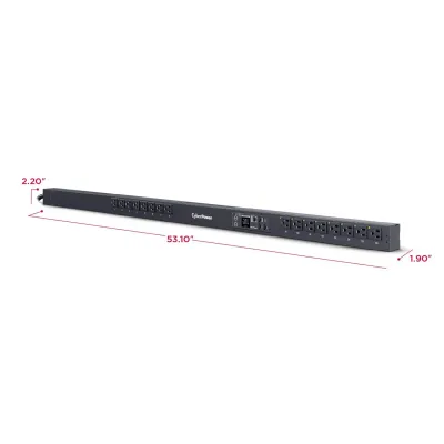 CYBERPOWER - PDU41116 - 15A (Derated to 12A), 120 V, 50Hz/60Hz, NEMA 5-15P plug, 16 NEMA 5-15R, 0U Rackmount, 10 ft cord, 3 year warranty