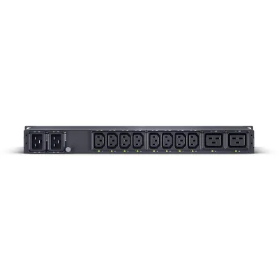 Cyber Power - PDU44006 - Switched ATS PDU, 20A (Derated to 16A), 200-240V, 2 x NEMA L6-20P Plug w/10 Ft Cords, 10 Outlets (8 x C13 + 2 x C19), 1U Rackmount, 3 Year Warranty
