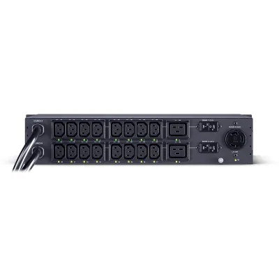 Cyber Power - PDU44007 - Switched ATS PDU, 30A (Derated to 24A), 200-240V, 2x L6-30P Plugs w/10 Ft Cords, 19 Outlets (16 x C13 + 2 x C19 + 1 x L6-30R), 2U Rackmount, 3 Year Warranty