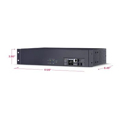 Cyber Power - PDU44007 - Switched ATS PDU, 30A (Derated to 24A), 200-240V, 2x L6-30P Plugs w/10 Ft Cords, 19 Outlets (16 x C13 + 2 x C19 + 1 x L6-30R), 2U Rackmount, 3 Year Warranty