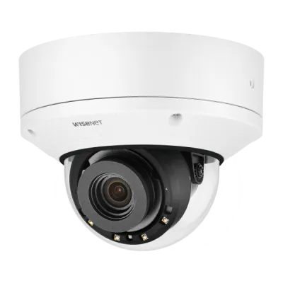 Hanwha - PND-A6081RV - 2MP Network AI IR Dome Camera, Max. 2MP resolution, Up to 120fps, 0.007Lux@F1.3 (Color), 0Lux (B/W, IR LED on), IR Viewable Length 40m(131.23ft), Wise IR, Day & Night (ICR), WDR (120dB), WiseNRⅡ (Using AI engine), H.265, H.264,