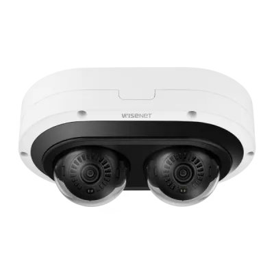 Hanwha - PNM-C12083RVD -6MP x 2CH AI Multi-Directional Dome IR Camera, 3.54~6.69mm