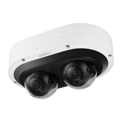 Hanwha - PNM-C12083RVD -6MP x 2CH AI Multi-Directional Dome IR Camera, 3.54~6.69mm