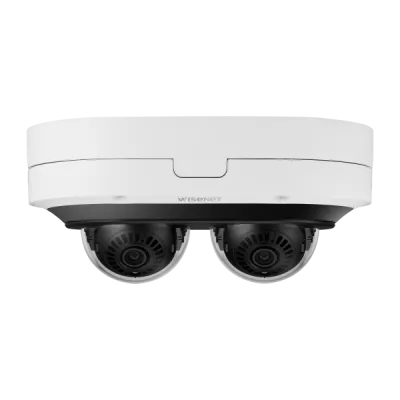 Hanwha - PNM-C12083RVD -6MP x 2CH AI Multi-Directional Dome IR Camera, 3.54~6.69mm