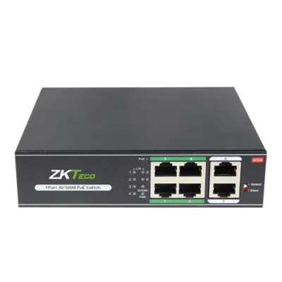 ZKTeco USA - POE 4-Port switch -  4 Ports 10/100Mbps PoE Switch