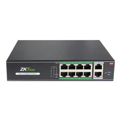 ZKTeco USA - POE 8-Port Switch - 8 Ports 10/100Mbps PoE Switch
