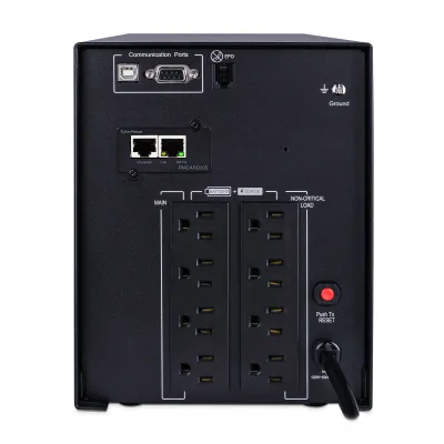 CYBERPOWER - PR1500LCDN - 1500VA/1500W Sinewave 8 outlet, Networked AVR LCD Tower, 3-year warranty