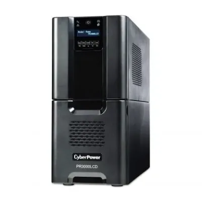 CYBERPOWER - PR3000LCD - 3000VA/2700W, Pure Sine Wave, NEMA L5-30P, 10 ft cord, 8 NEMA 5-15R, 2 NEMA 5-20R, USB, Serial, SNMP, Relay, EPO, PowerPanel Business Edition software, Yes, 3 year warranty
