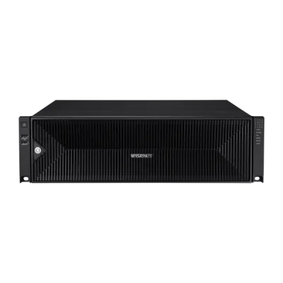 Hanwha - PRN-6400DB4-20TB - 8K NVR (Intel based), 20TB RAW, 64 channels, H.265, H.264, MJPEG, 16 fixed internal SATA HDDs (10TB max per HDD), RAID 5 & 6, ARB (Automatic Recovery Backup), 400 Mbps recording / up to 32 Mbps playback, Dual stream record