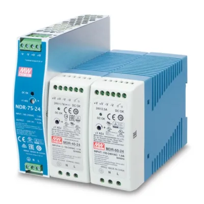 PLANET - PWR-75-24 - 24V, 75W Din-Rail Power Supply (NDR-75-24, adjustable 24-28V DC output)
