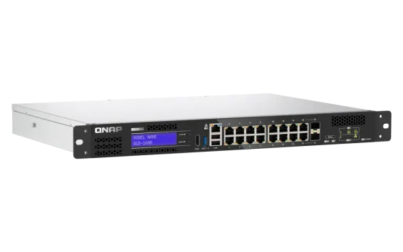 QNAP - QGD-1600-4G-US - QNAP 16-port 1GbE Switch with 2 RJ45 and SFP+ Combo port with Intel Celeron J411 Processor and 4GB DDR4 RAM