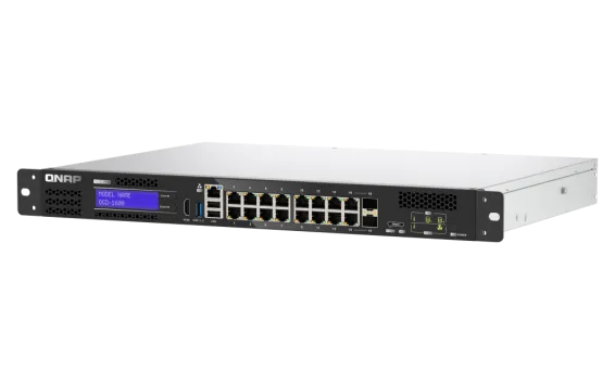QNAP - QGD-1600-4G-US - QNAP 16-port 1GbE Switch with 2 RJ45 and SFP+ Combo port with Intel Celeron J411 Processor and 4GB DDR4 RAM