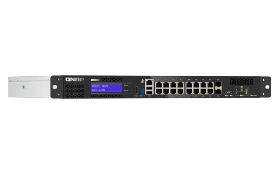 QNAP - QGD-1600-8G-US - QNAP 16-port 1GbE Switch with 2 RJ45 and SFP+ Combo Port with Intel CeleronJ411 Processor and 8GB DDR4 RAM