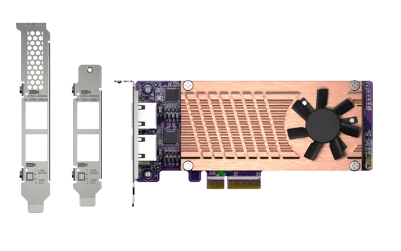 QNAP - QM2-2P2G2T - QM2 Series, 2 x PCIe 2280 M.2 SSD Slots, PCIe Gen3 x 4 , 2 x  Intel I225LM 2.5GbE NBASE-T port