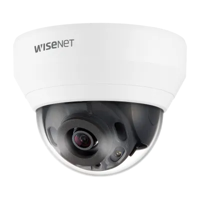 Hanwha - QND-6022R - Wisenet Q network indoor dome camera, 2MP @ 30fps, 4.0mm fixed focal lens (87°), triple codec H.265/H.264/MJPEG with Wisestream II, 120dB WDR, IR LEDs range 65', defocus detection, hallway View, one way audio, built-in SD card sl