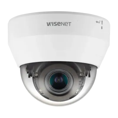 Hanwha - QND-6082R1 - Wisenet Q network indoor dome camera, 2MP @ 30fps, motorized vari-focal lens 3.1x (3.2 ~ 10.0mm) (109°~33°), triple codec H.265/H.264/MJPEG with Wisestream II, 120dB WDR, IR LEDs range 98', defocus detection, hallway View, no au