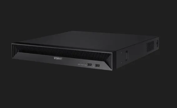 Hanwha - QRN-1630S-16TB - 16CH NVR 16TB with 16 PoE Ports (POE Budget 130W) with 8MP Camera Support. H265, H264, MJPEG, 2 fixed internal SATA HDDs (10TB each or 20TB Total). 128Mbps Network camera recording, Dual Stream recording option, 2 HDMI Outpu