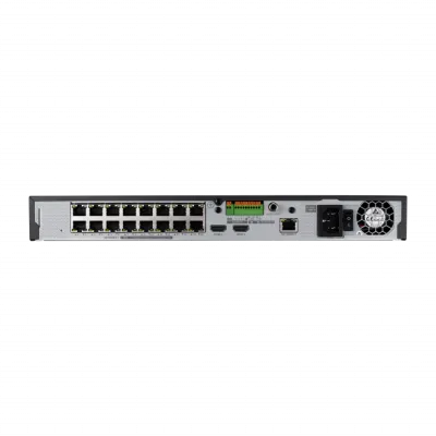 Hanwha - QRN-1630S - 16 Channel Network Video Record with 16 PoE Ports, 2 Fixed Internal SATA HDDs, 2 HDMI Outputs