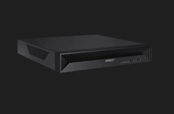 Hanwha - QRN-830S-6TB - 8CH NVR 6TB with 8 PoE Ports (PoE Budget 65W) with 8MP Camera Support. H.265, H.264, MJPEG, 1 fixed internal SATA HDDs (up to 6TB). 80Mbps Network camera recording, Dual Stream recording option, HDMI Outputs with local 4K disp