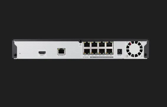 Hanwha - QRN-830S-6TB - 8CH NVR 6TB with 8 PoE Ports (PoE Budget 65W) with 8MP Camera Support. H.265, H.264, MJPEG, 1 fixed internal SATA HDDs (up to 6TB). 80Mbps Network camera recording, Dual Stream recording option, HDMI Outputs with local 4K disp