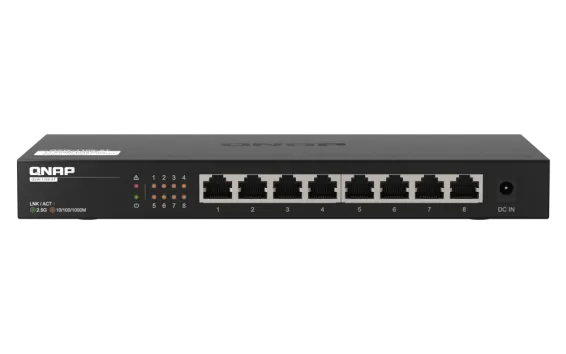 QNAP - QSW-1108-8T-US - QNAP Desktop QSW-1108-8T, Unmanaged Switch, 8 Port 2.5Gbps Auto Negotiation (2.5G/1G/100M) RJ45 port, Realtek RTL8371