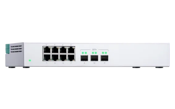 QNAP - QSW-308S-US - QNAP QSW-308S 3-port 10GbE SFP+ and 8-port Gigabit Unmanaged Switch