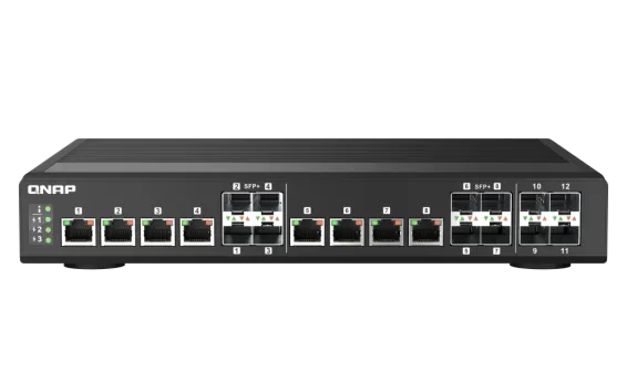 QNAP - QSW-IM1200-8C-US - Rackmount Switch, Management Switch, 12 port of 10GbE Port Speed, 4 10GbE SFP+ port, 8 Port
