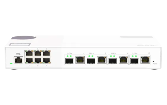 QNAP - QSW-M2106-4C-US - QNAP QSW-M408S 6-port Layer 2 Managed Switch. 6 x 2.5GbE (1G/100M) Ports and 4 x 10G SFP+/ NBASE-T (10G/5G/2.5G/1G/100M) combo ports. Easy Management with Web Browser