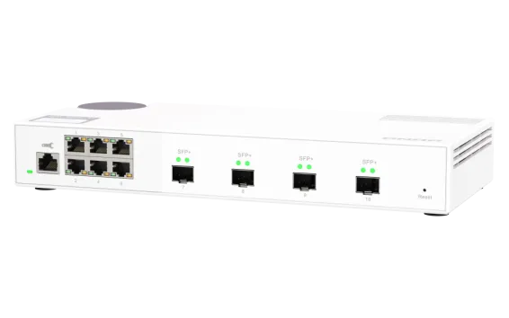 QNAP - QSW-M2106-4S-US - QNAP QSW-M408S 6-port Layer 2 managed switch. 6 x 2.5GbE (1G/100M) ports and 4 x 10G SFP+ Ports. Easy Management with Web Browser