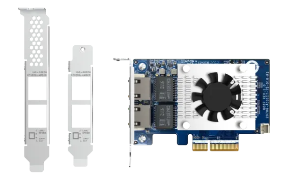 QNAP - QXG-10G2TB - Dual-port 10GbE (BASE-T) Network Adaptor, low-profile form factor