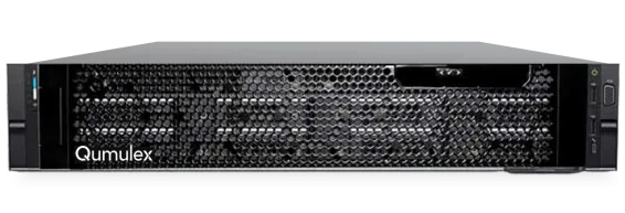 Qumulex - QXR720-168T - QxPower 700 - 2U rackmount gateway, 168TB - RAID 6, 140TB usable storage capacity. Mirrored OS SSD, dual power supplies and on-site service. Add up to 96 cameras or 96 total resources.