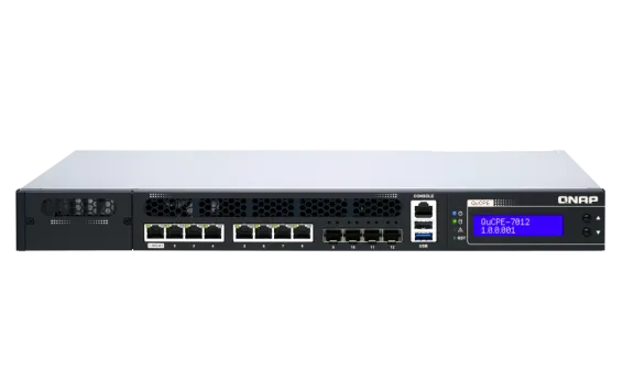 QNAP - QuCPE-7012-D2146NT-32G-US - Rackmount uCPE QuCPE-7012-D2146IT Intel Xeon D-2146IT 8C/16T 2.3 GHz, up to 3GHz, 32GB DDR4 ECC RAM, 4