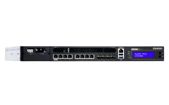 QNAP - QuCPE-7012-D2166NT-64G-US - QNAP Rackmount uCPE QuCPE-7012-D2166IT Intel Xeon D-2166IT 12C/24T 2.0 GHz, up to 3GHz, 64GB DDR4 ECC RAM, 4* 10GbE (SFP+), 8*2.5GbE