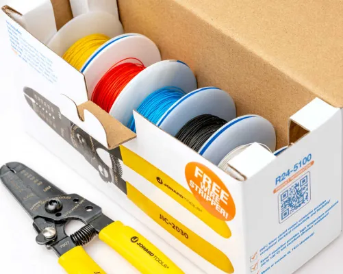 Jonard Tools - R24-5100 - 24 AWG Kynar® Wire Dispenser with 500 ft Wire, 5 Colors - With Wire Stripper