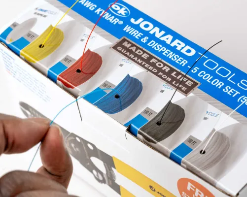 Jonard Tools - R28-5100 - 28 AWG Kynar® Wire Dispenser with 500 ft Wire, 5 Colors - With Wire Strippers
