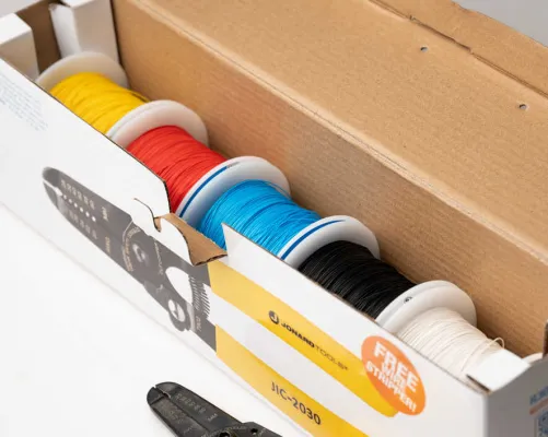 Jonard Tools - R30-51000 - 30 AWG Kynar® Wire Dispenser with 5000 ft Wire, 5 Colors - With Wire Stripper
