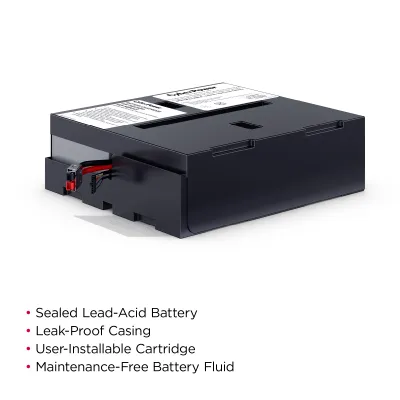 CYBERPOWER - RB1250X4 - CyberPower RB1250X4 UPS Replacement Battery, 4 x 12V/5Ah, 18-month Warranty