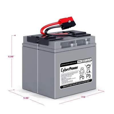 CYBERPOWER - RB1270X2A - Replacement Battery Cartridge for CP1350PFCLCD, 2 batteries, 12V/7AH, Sealed lead-acid, 18 month warranty
