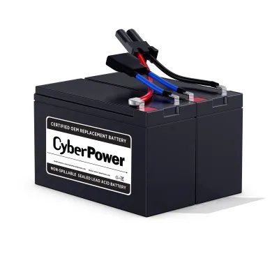 CYBERPOWER - RB1270X2B - Replacement Battery Cartridge for PR750LCD, 2 batteries, 12V/7AH, Sealed lead-acid, 18 month warranty
