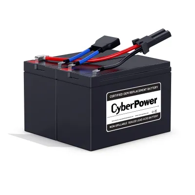 CYBERPOWER - RB1270X2B - Replacement Battery Cartridge for PR750LCD, 2 batteries, 12V/7AH, Sealed lead-acid, 18 month warranty