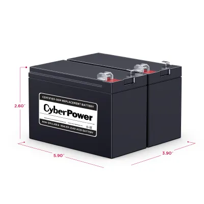 CYBERPOWER - RB1270X2C - REPLACEMENT BATTERY CARTRIDGE, 2 BATTERIES, 12V/7AH, SEALED LEAD-ACID, 18 MONTH WARRANTY
