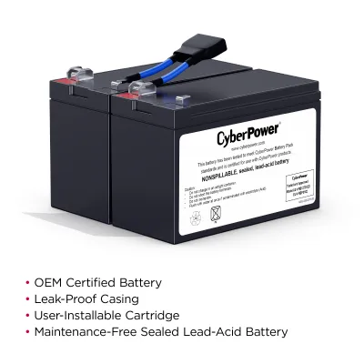 CYBERPOWER - RB1270X2D - CyberPower RB1270X2D UPS Replacement Battery, 2 x 12V/7Ah, 18-month Warranty